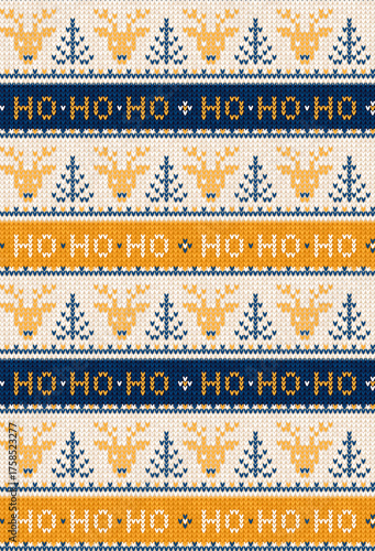 Yellow Fair Isle Knitted Pattern, Cozy Nordic Winter Texture