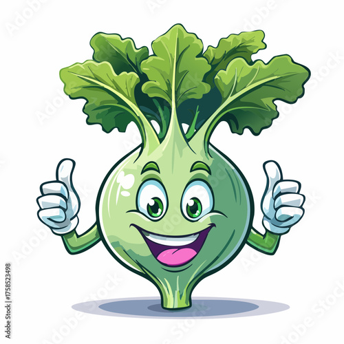 Lustiger Kohlrabi Daumen hoch