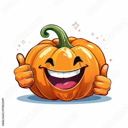 Lustiger Kürbis Daumen hoch