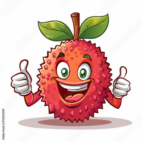 Lustige Litschi Daumen hoch