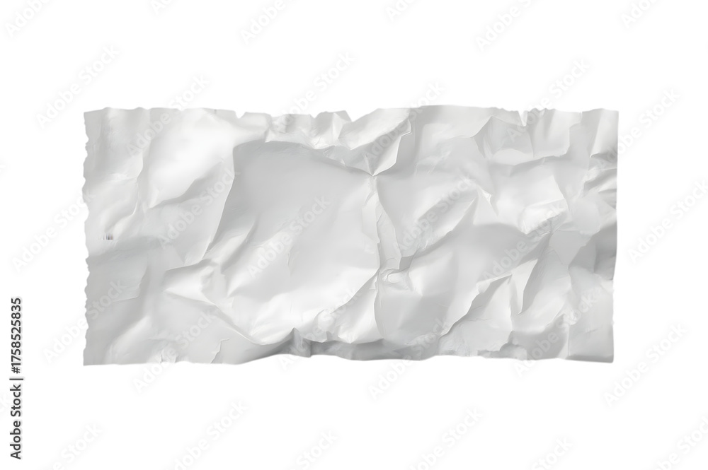 Obraz premium Wrinkled Paper: A close-up view of a crumpled sheet of paper, highlighting its textured surface and unique imperfections, showcasing the subtle beauty found in everyday objects.