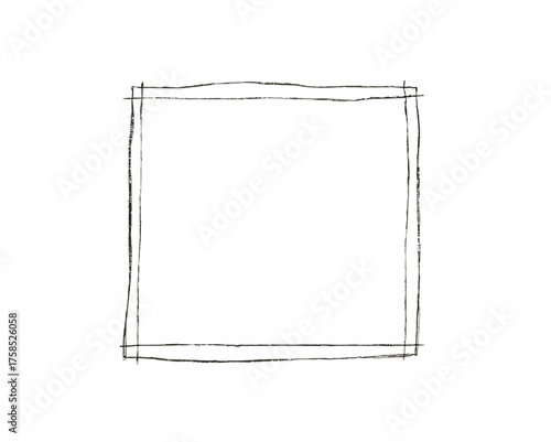 Simple Square Graphic: A minimalist square design, rendered in a sketched style, providing a clean and versatile graphic for various design needs. 