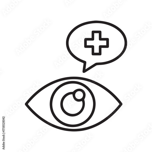 Vector art of eye care icon symbol of vision correction and health improvement