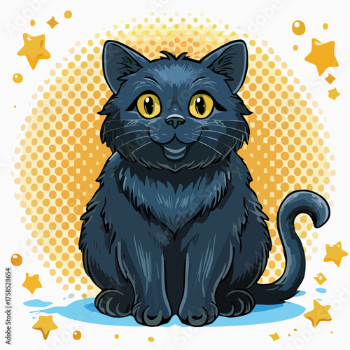 Fetter schwarzer Kater