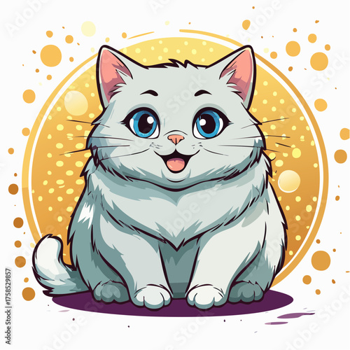 Fetter weißer Kater