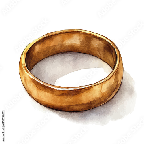 Knuckle Ring, watercolor clipart vector, isolated on a white background.