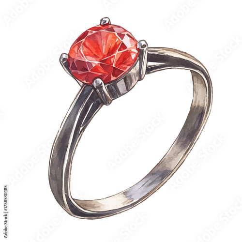 Knuckle Ring, watercolor illustration vector, isolated on a white background.