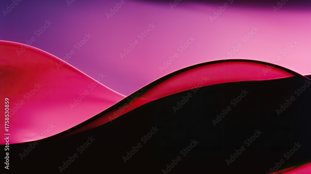 Naklejka premium A close-up showcasing pink and red gradients, featuring smooth curves in the design to create a soft and cohesive visual effect, perfect for creative designs or vibrant backgrounds.