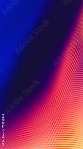 Abstract gradient transitions from deep blue to warm glowing lines.