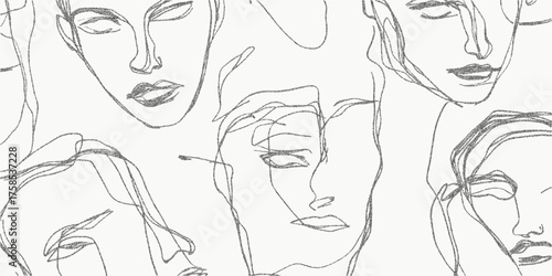 Crayon minimalist faces. Aged silhouette with stipple shading gritty texture and faded threshold edge. Dusty ink surface with rough grain and paper imperfections.