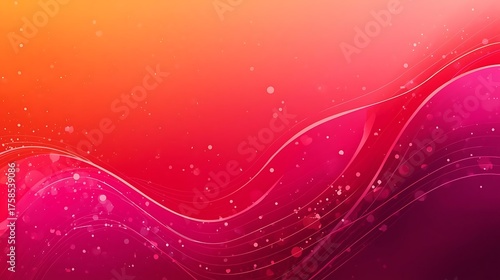 Abstract Flowing Waves Background with Glittering Particles and Vibrant Color Gradients