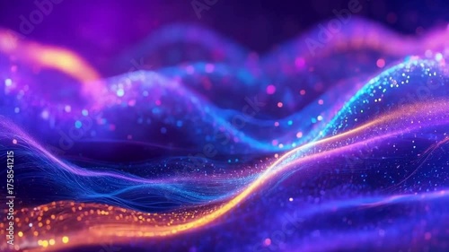 abstract background soft glowing neon light waves