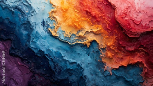 Vibrant Abstract Fluid Art Swirls of Color Exploding in a Dynamic Composition
