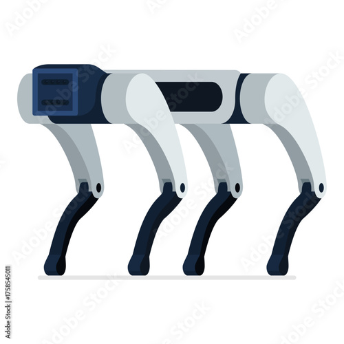 Innovative AI quadruped robot isolated