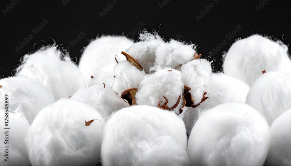 Obraz premium Cotton buds on black background