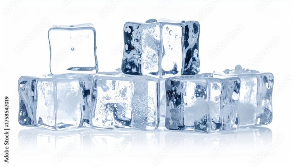 Obraz premium Ice cubes on a white background