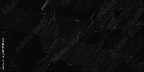 Dark abstract background with glossy black liquid-like textures and scribbled lines, suggesting a fluid, mysterious, and slightly chaotic visual effect