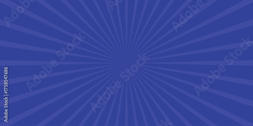 Deep blue sunburst background with radiating lines emanating from the center creating a bold and striking abstract pattern ideal for impactful graphic design and modern themes