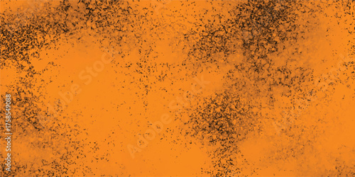 Vibrant orange textured background with scattered dark speckles, resembling a distressed surface or abstract splatter for energetic design elements