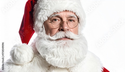 Portrait of Santa Claus on a white background