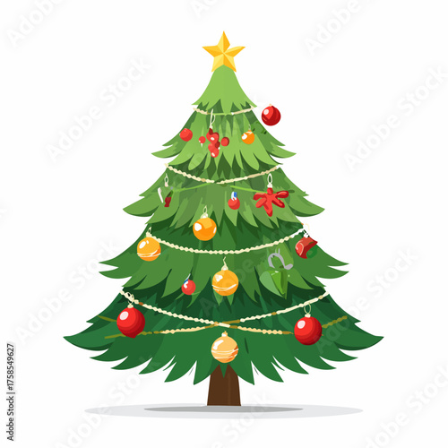 christmas tree isolated on white background