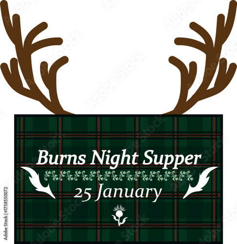 Burns Night Supper Graphic with Tartan
