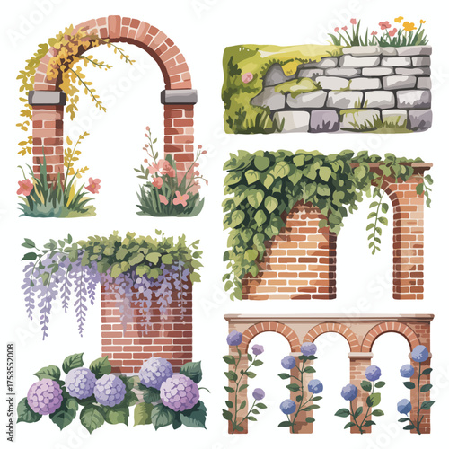  flowers and leaves on a vintage building exterior