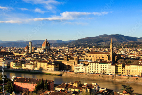 Florence and Arno River at sunset from Piazzale Michelangelo