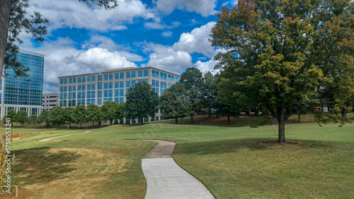 Urban Park and Modern Buildings