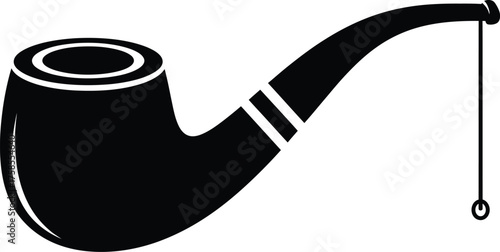 Vintage Smoking Pipe Silhouette — Classic Tobacco Pipe Vector