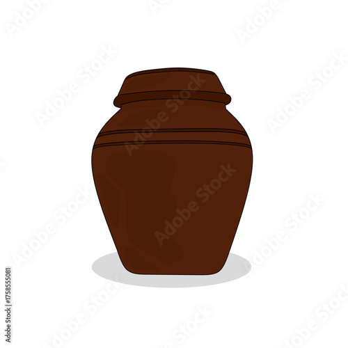 Front view of colorful Korean Onggi pottery