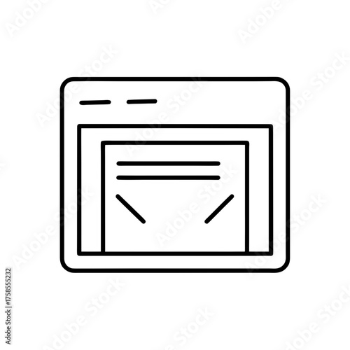 Browser window with content inside on transparent background