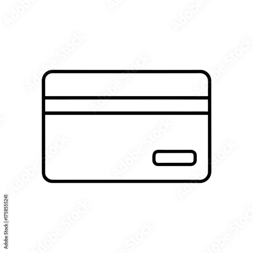 Outline of a credit card design on transparent background