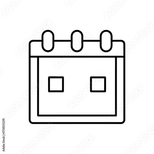 Outline drawing of a calendar icon on transparent background