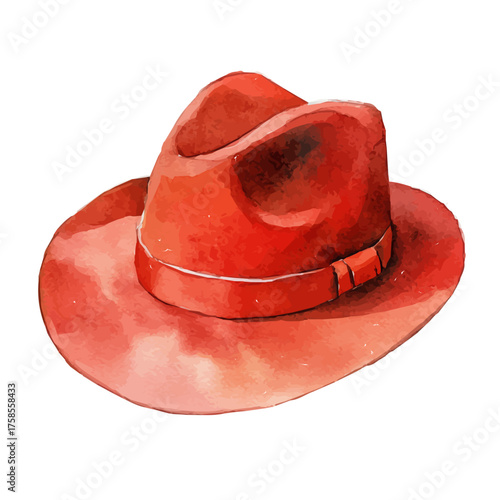 Hat Pin, watercolor drawing vector, isolated on a white background.