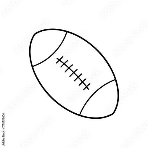 Outline drawing of an american ball on transparent background