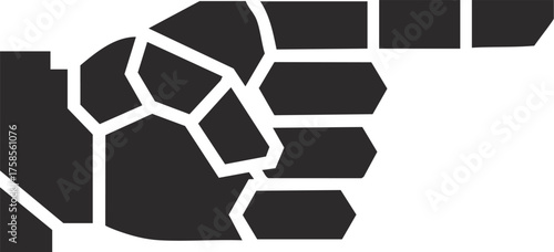 vector illustration of a skeleton hand pointing