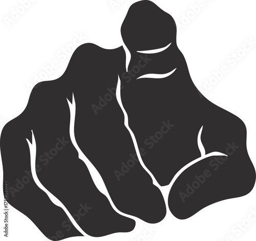 vector illustration of a skeleton hand pointing