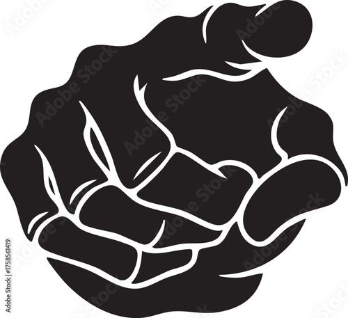 vector illustration of a skeleton hand pointing