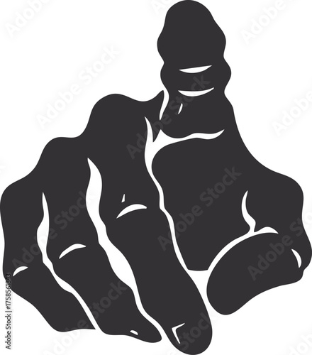 vector illustration of a skeleton hand pointing