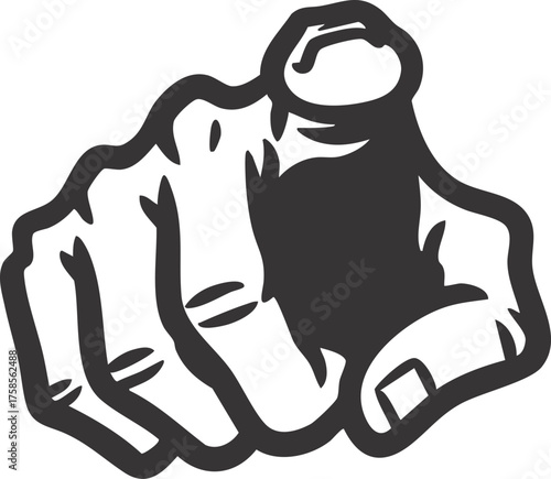 vector illustration of a skeleton hand pointing
