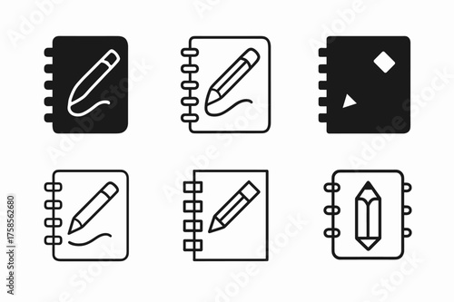 Harmonious Logo Variations. Doodle art. Set Logo of Design: sketchbook doodle icon. harmonious logo variations of the same emblematic concept, each with