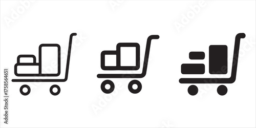 Streamlined shopping cart icons showcase efficient delivery and e-commerce solutions for your business's logistics and retail needs today