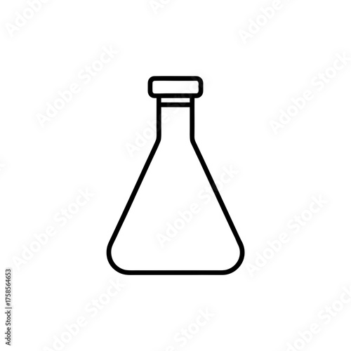 Outline of a laboratory flask icon on transparent background