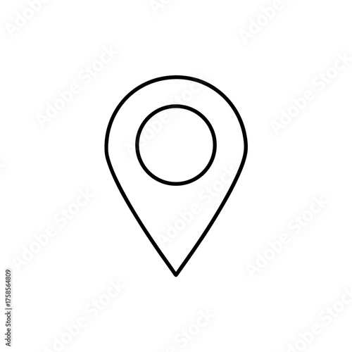 Free Download Simple outline of a location pin on transparent background - GFXLoad