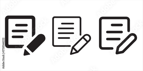 Edit document icon for modern website design, symbol for updating information, perfect for app ui or user interface with clean edit button