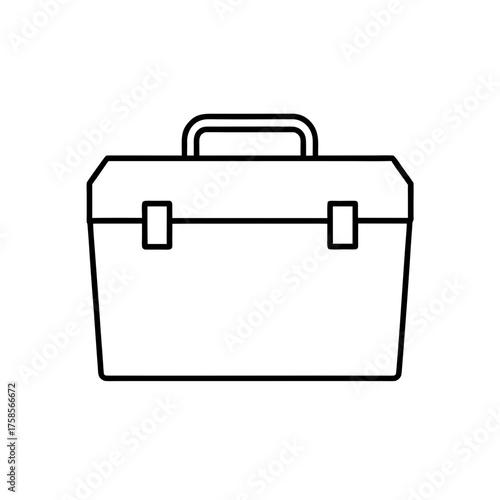 Outline drawing of a tool box bag on transparent background