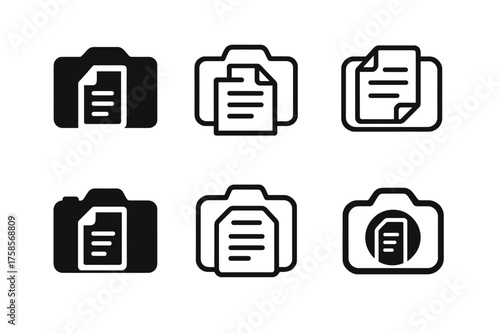 Historical Document Logos. Photography of Historical Archives and Documents. Set Logo of Photography of Historical Archives and Documents: document sheet.