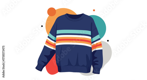 A vintage striped knitted sweater with a crew neck. 