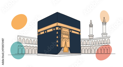 The holy kaaba in mecca is a sacred site for muslims around the world.